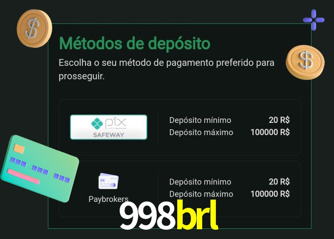 O cassino 998brl oferece uma grande variedade de métodos de pagamento